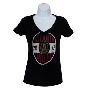 Atlanta United FC 2017 Majestic Womens Shirt Black Size S Small V-Neck